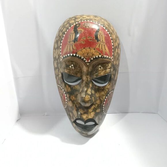 Handmade Indonesian Painted Tribal Mask - Picture 1 of 9